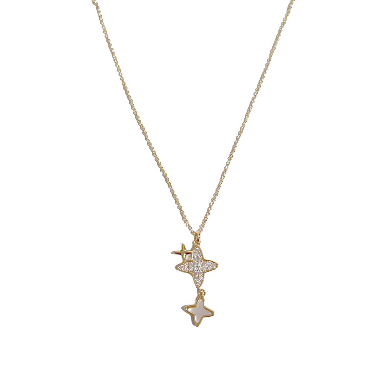 Moda japonesa y coreana luz extravagancia micro circonitas flores planeta elementos cadena temperamento nicho sentido del diseño cadena de clavícula versátil accesorios Item Picture