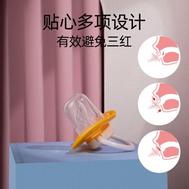 苹果熊厂家直销婴儿安抚奶嘴食品级硅胶新生儿安睡玩嘴断奶神器细节图