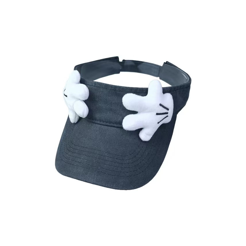 Mickey Mouse face-covering cartoon parent-child empty top hat, washed and aged large brim baseball cap, spring and summer outing casual sun hat full figure