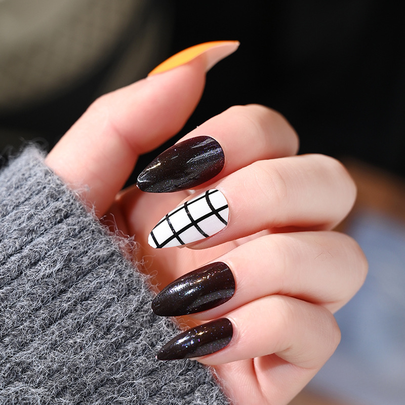 Cross-border fresh water drop nail nail patch finished nail patch detachable pointed nail wearable nail patch false nail Specification image