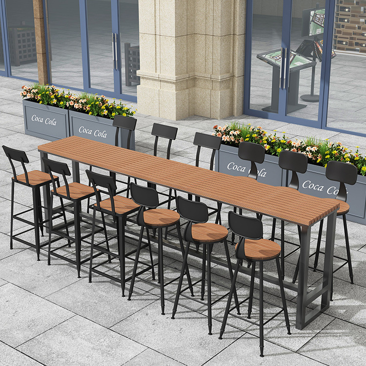 现代简约户外桌椅组合咖啡店露天阳台铁艺桌子别墅休闲商用小餐桌产品图