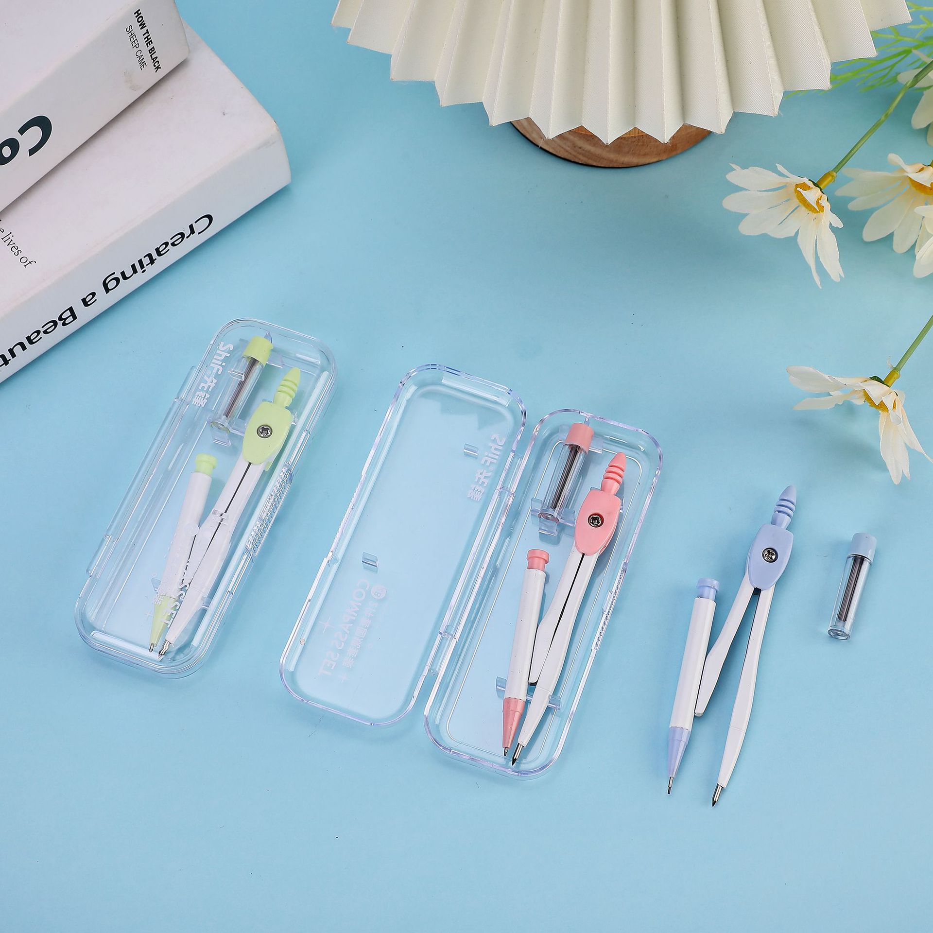 Pioneer 3173 Compass 2-piece Multi-functional student learning Supplies, Math Drawing Set, specially designed for exam drawing details Picture
