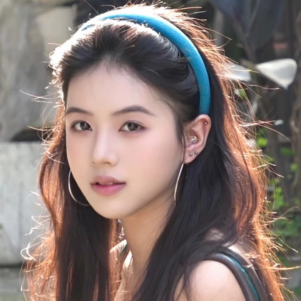 zoozmini lake blue sponge hair band is a versatile and fine headband accessory for women to wear on the outside of their heads