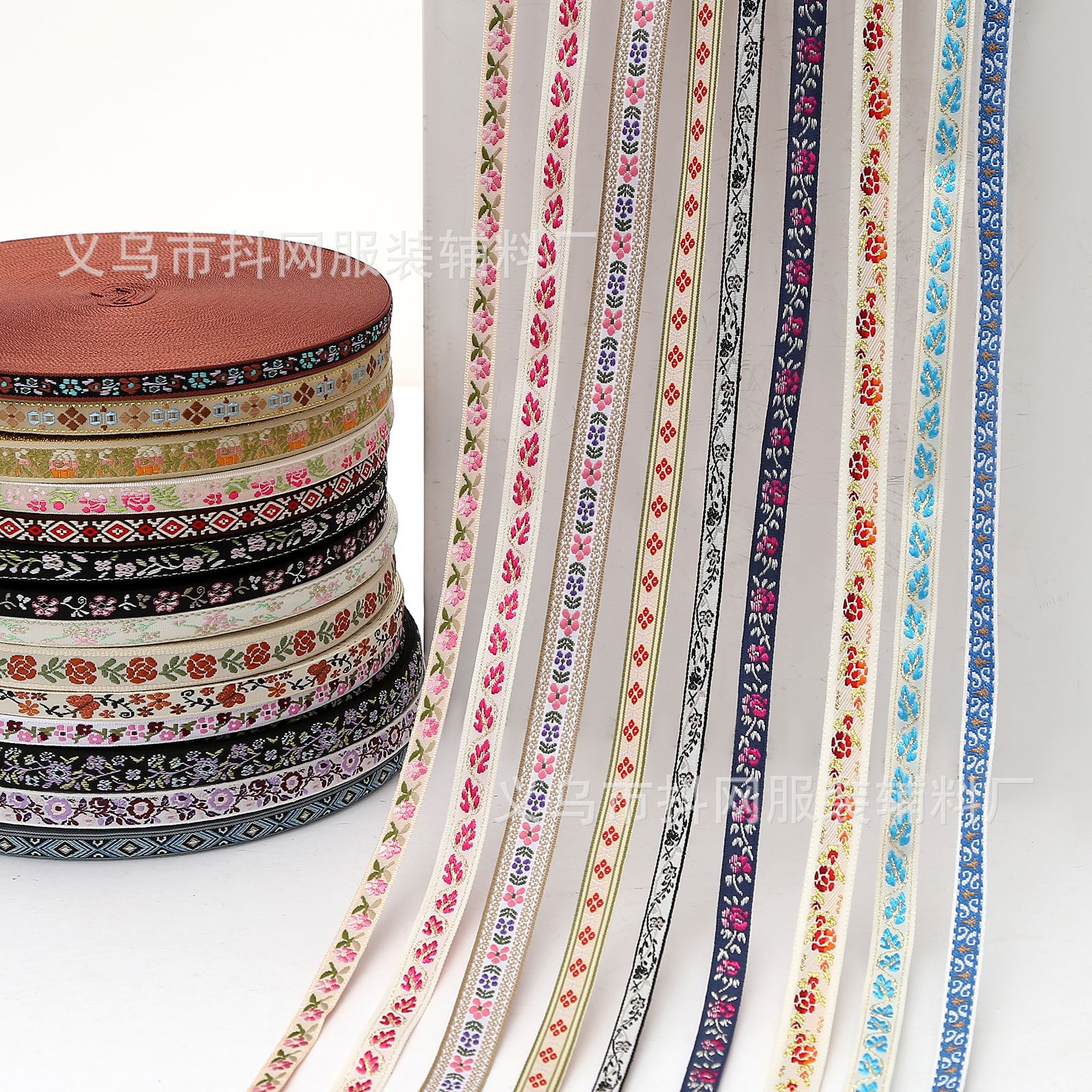 新中式服装配饰织带汉服马面裙格格服民族风提花刺绣织带现货批发产品图