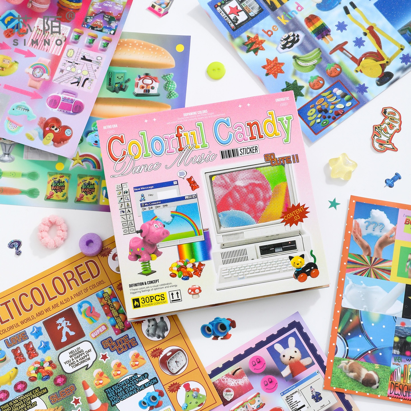Xinmo Retro and Future Sticker Book, Mechanical style cartoon children's notebook and planner decoration material sticker book Application Scenario