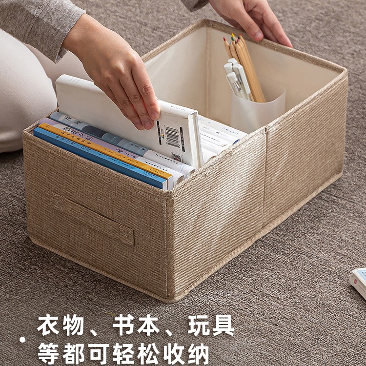 棉麻衣服收纳箱布艺衣物搬家盒箱子折叠衣柜宿舍储物筐袋便携收纳 Application Scenario