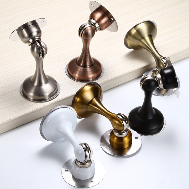Stainless steel door suction without drilling, strong magnetic thickened door stop for bedroom door, silent door for bathroom, anti-collision floor suction details Picture