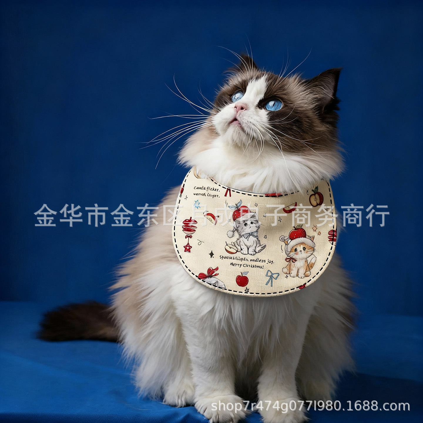 New pet wipes, cat bibs, water-absorbing and odor-proof bibs, cute printed small wipes, can be worn on both sides Specification image