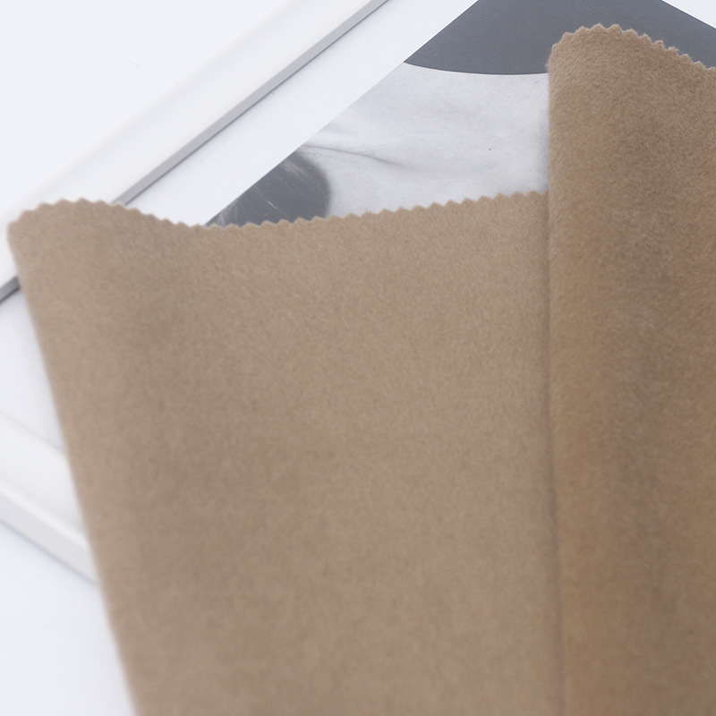 秋冬双面羊绒大衣面料全毛粗纺顺毛羊毛外套裤装时装现货双面呢细节图