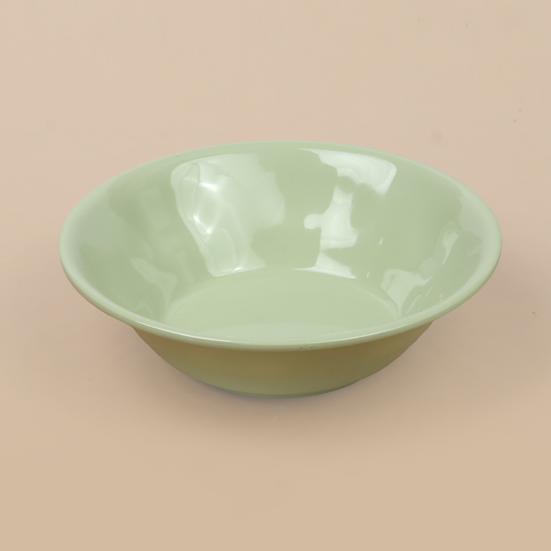 Customized A5 melamine tableware for foreign trade, hot pot plates, green barbecue commercial bowls, grilled meat plates, and porcelain imitation beef round plates Specification drawing