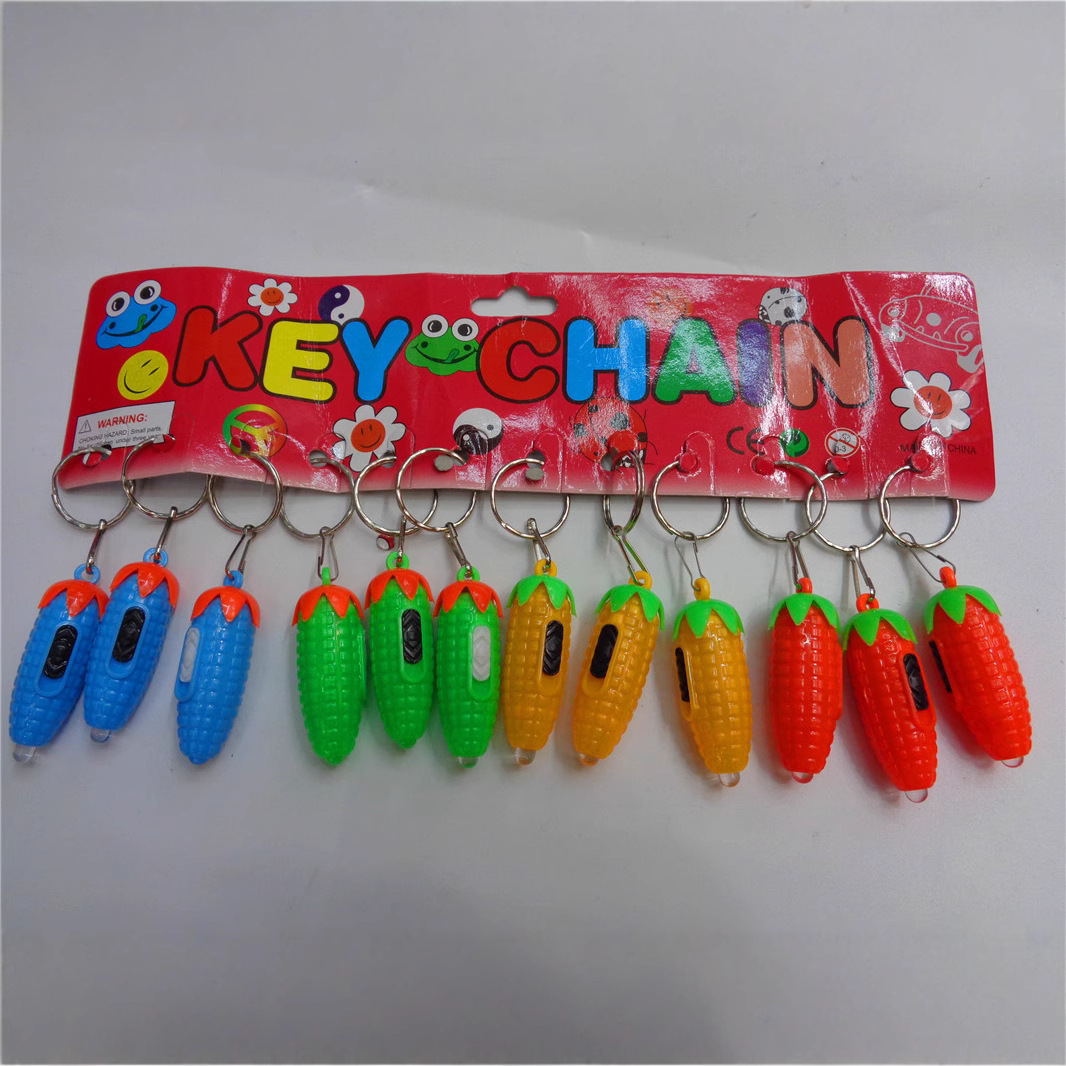 Yiwu children's plastic toys, flashlights, corn keychains, gifts, night lights, street stall supply, factory direct sales