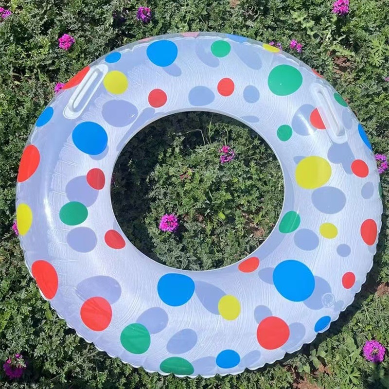 新款可爱圆点游泳圈成人加厚充气腋下圈游泳救生圈水上浮圈现货