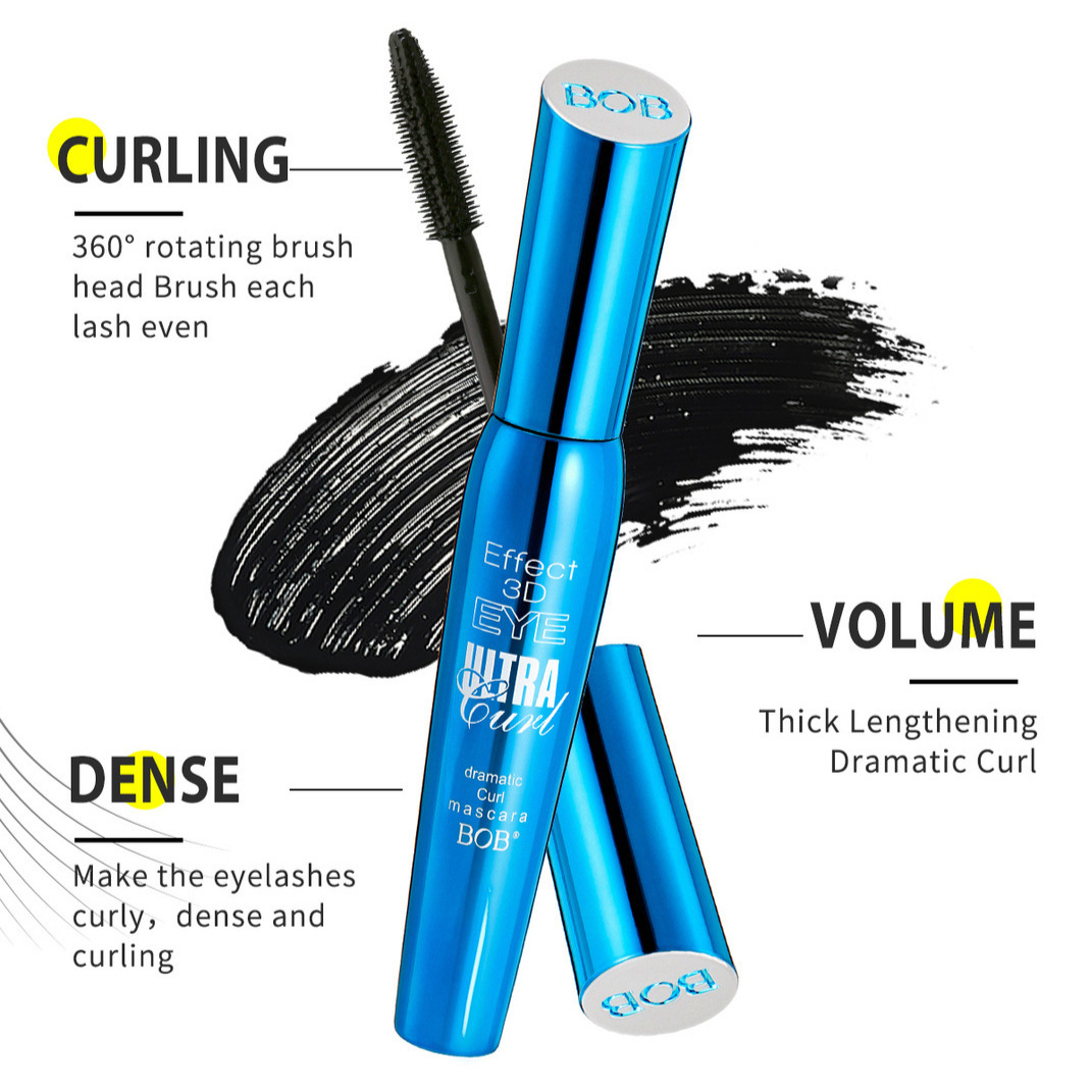 Cross-border exclusive bob Three-dimensional curling mascara: Thick, non-smudge, slender, waterproof and long-lasting black base cream details Picture