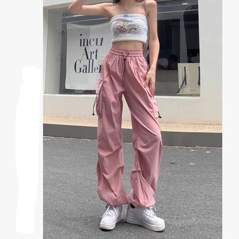 High street workwear pants for women's jazz dance, loose and slimming wide-leg sport pants, versatile and casual straight-leg tapered pants, trendy Application Scenario
