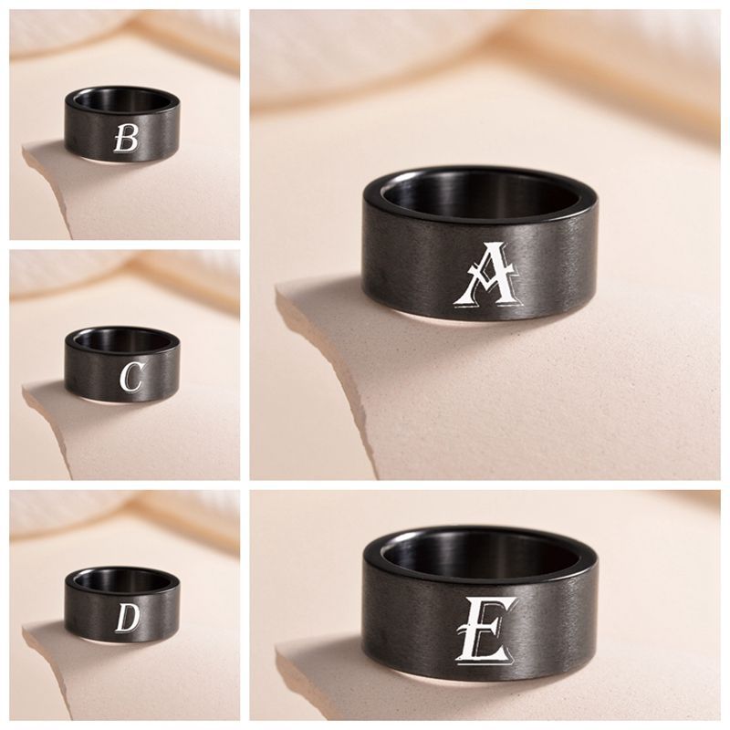 In 2024, the best-selling titanium steel letter ring on Amazon's temu is vacuum-plated and does not fade, a European and American men's accessory Application Scenario