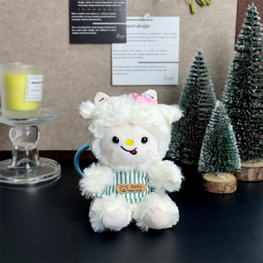 New cute and girlish baked little sheep plush toy doll backpack pendant tabletop little sheep doll keychain doll Application Scenario