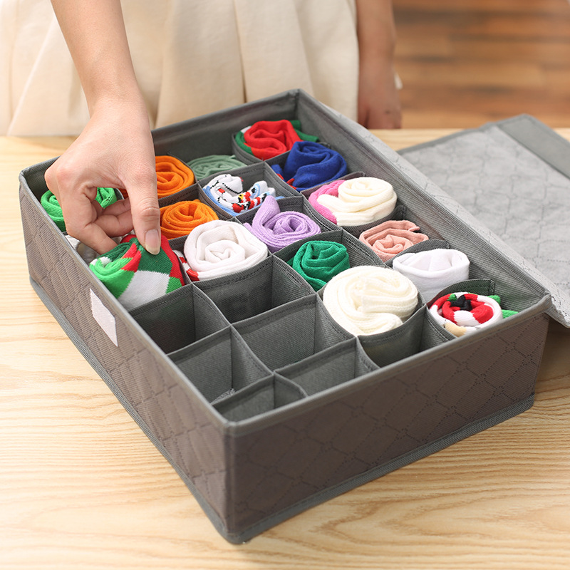 Non-Woven Fabric Covered 24-Compartment Underwear Storage And Organization Box, Bra And Home Folding Sock Storage Box, Multi-Compartment Storage Specification drawing