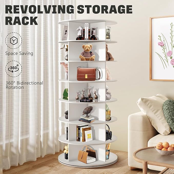 cross-border rotatable shoe rack, 360-degree durable shoes and bags floor-standing storage rack, multi-functional storage cabinet