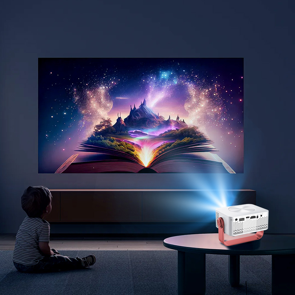 M60 [New BestSeller] Portable Projector, 1080P High-definition Thin Projector for Home use, Mobile phone Screen projection, WIFI Specification image