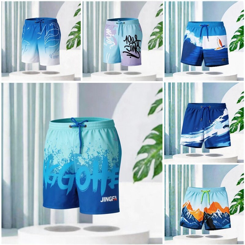 Hombre speed-dry estampado bañador verano playa holgado boxer shorts tendencia deportiva spa bañador