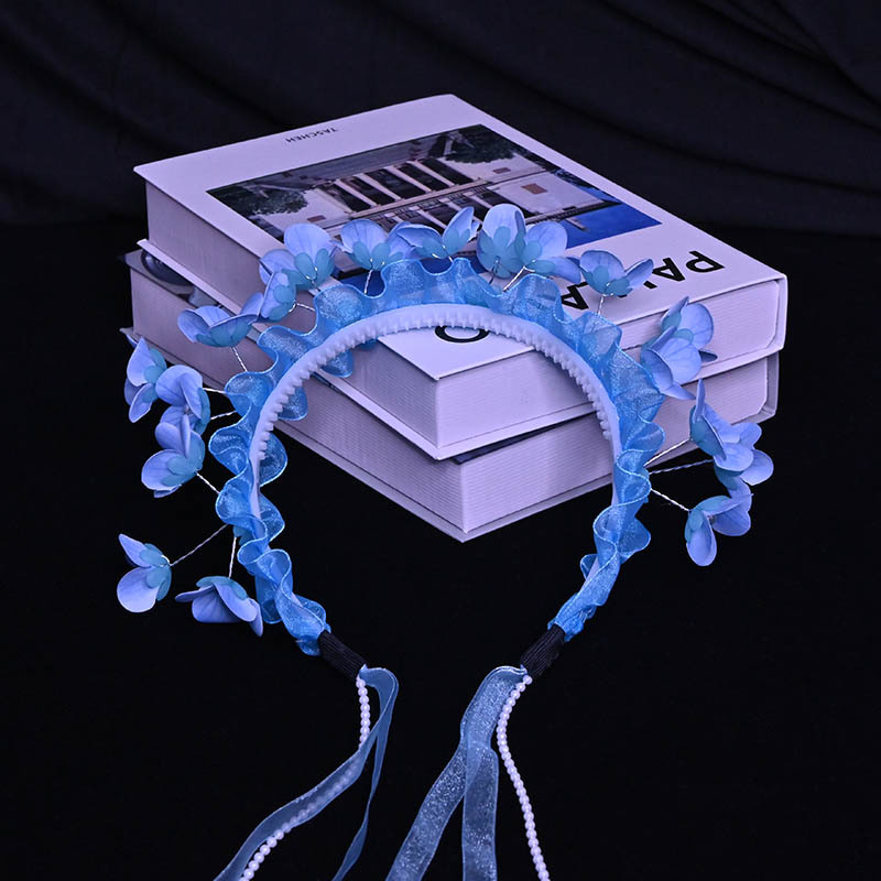 Summer bestseller new flower-patterned orchid hairband finished birthday gift headwear toy Specification image