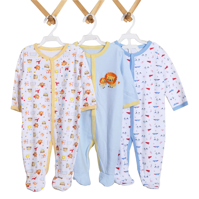 Factory export wholesale of baby clothes, spring and autumn foot coverings, one-piece suits, long-sleeved thick crawling suits, and children's clothing for boys and girls Application Scenario