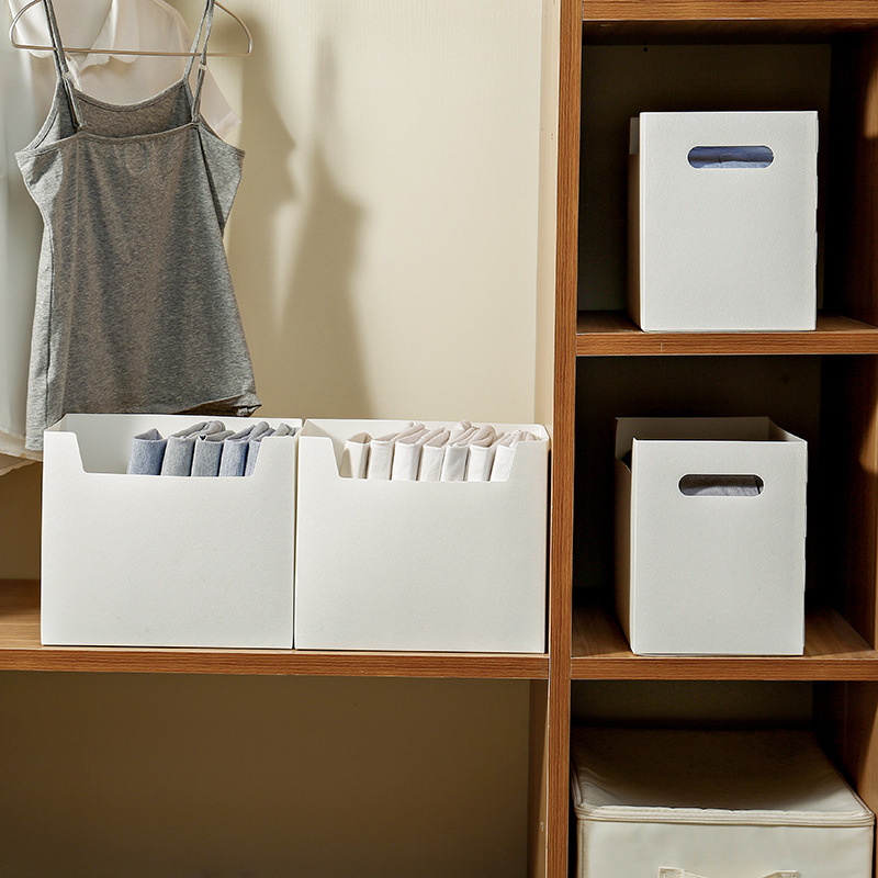Office book organization box, pp plastic imitation leather multi-functional stationery and sundries desktop storage box, storage PP material Specification image