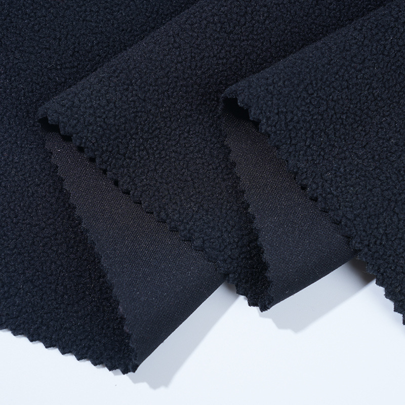 PK氨纶摇粒绒布面料颗粒毛绒针织面料全涤时装裤装面料厂家直销细节图
