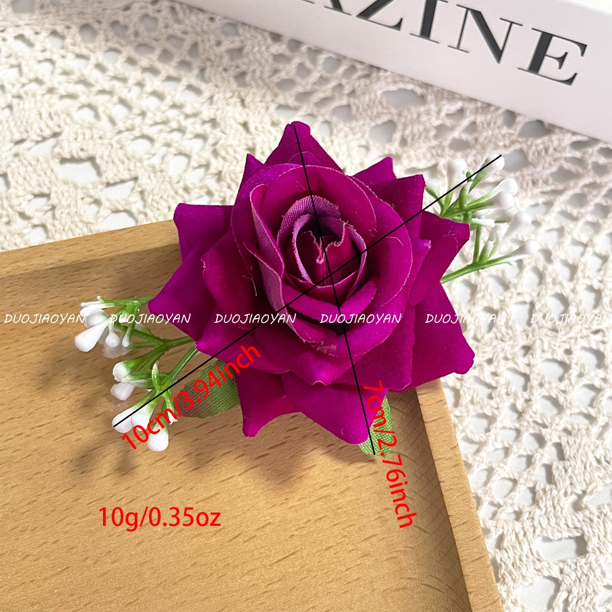 Cross-border simulation rose hair clips, Bohemian-style bride photo headwear, natural style rose hair accessories, corsages Item Picture
