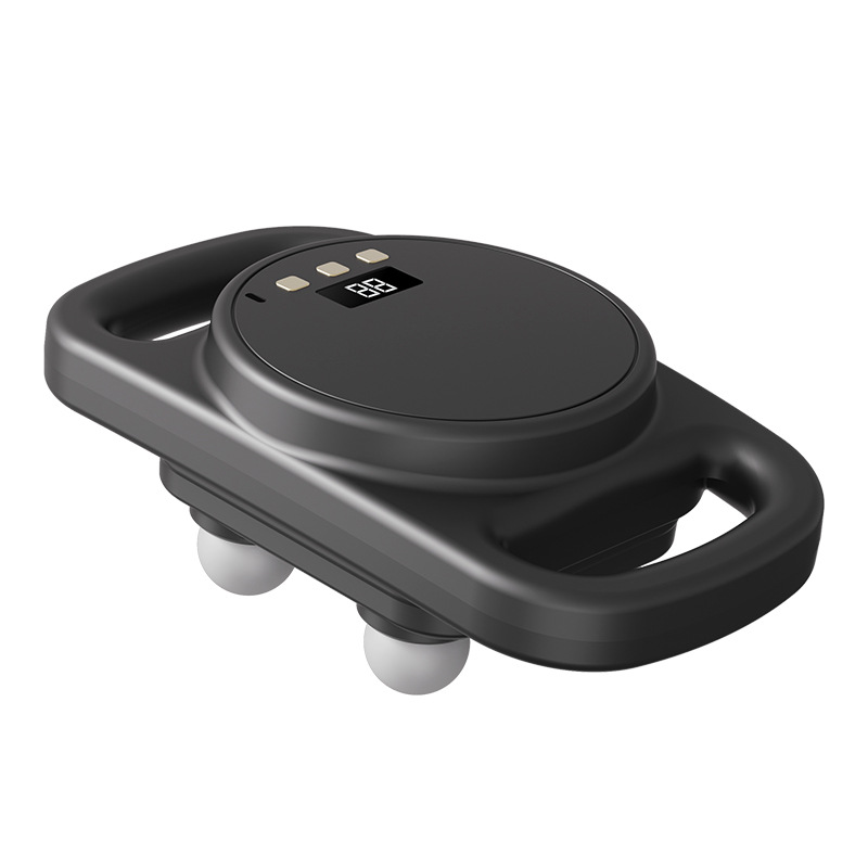 四头筋膜枪肌肉放松按摩器深层按摩仪腰部背部全身按摩抢理疗拉伸白底实物图