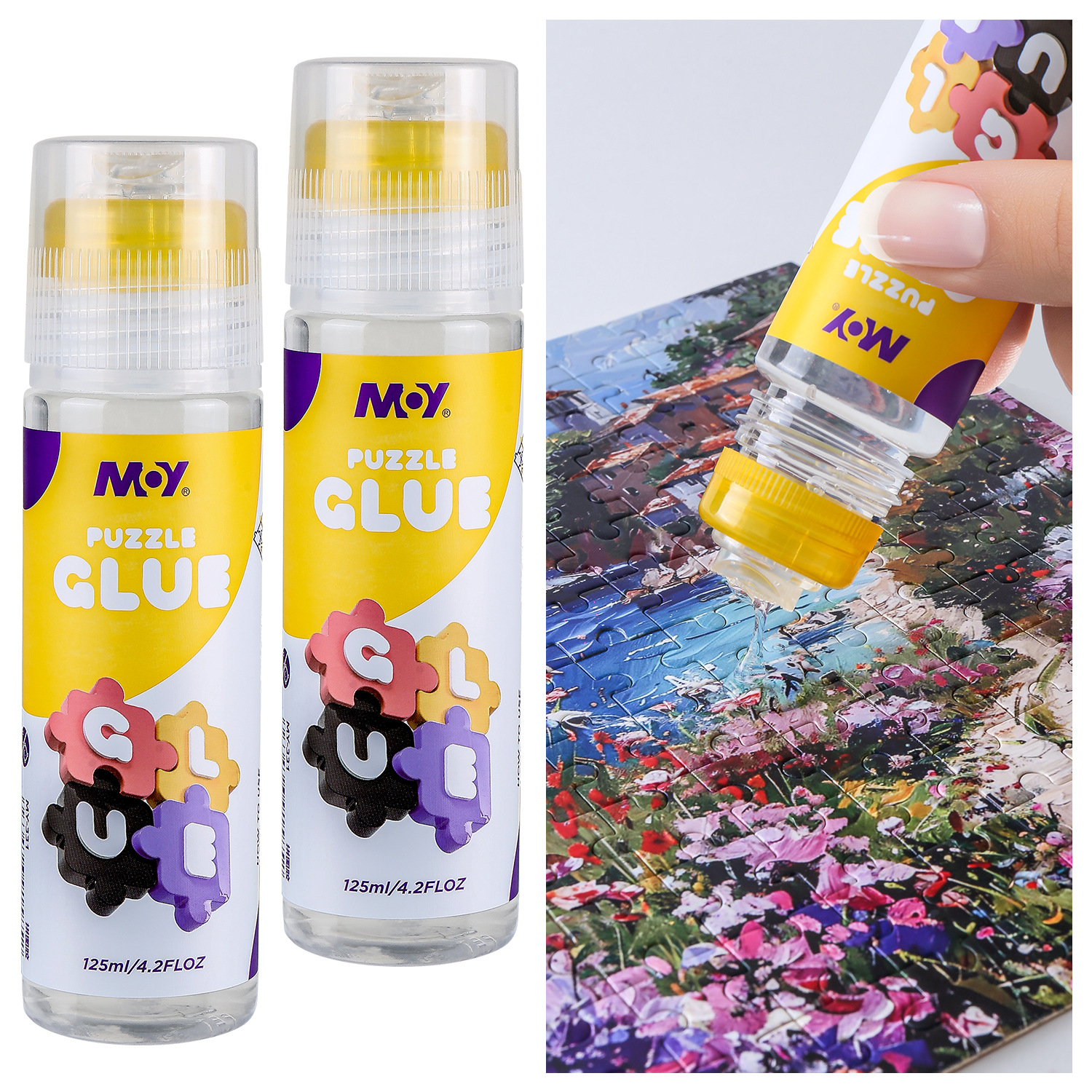 Puzzle special glue 125ml, large size, children's handmade safe decoration, adult students, 1000 pieces, filling transparent Specification image