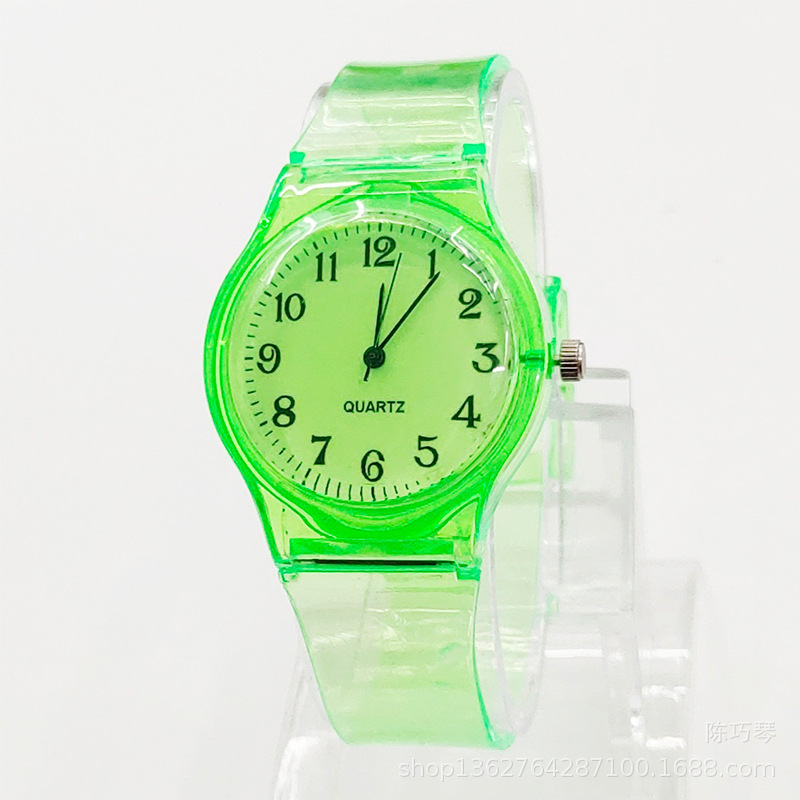 Geneva transparent PVC plastic watch, fresh and cute student plastic watch, lovely and fashionable ladies' quartz watch Item Picture