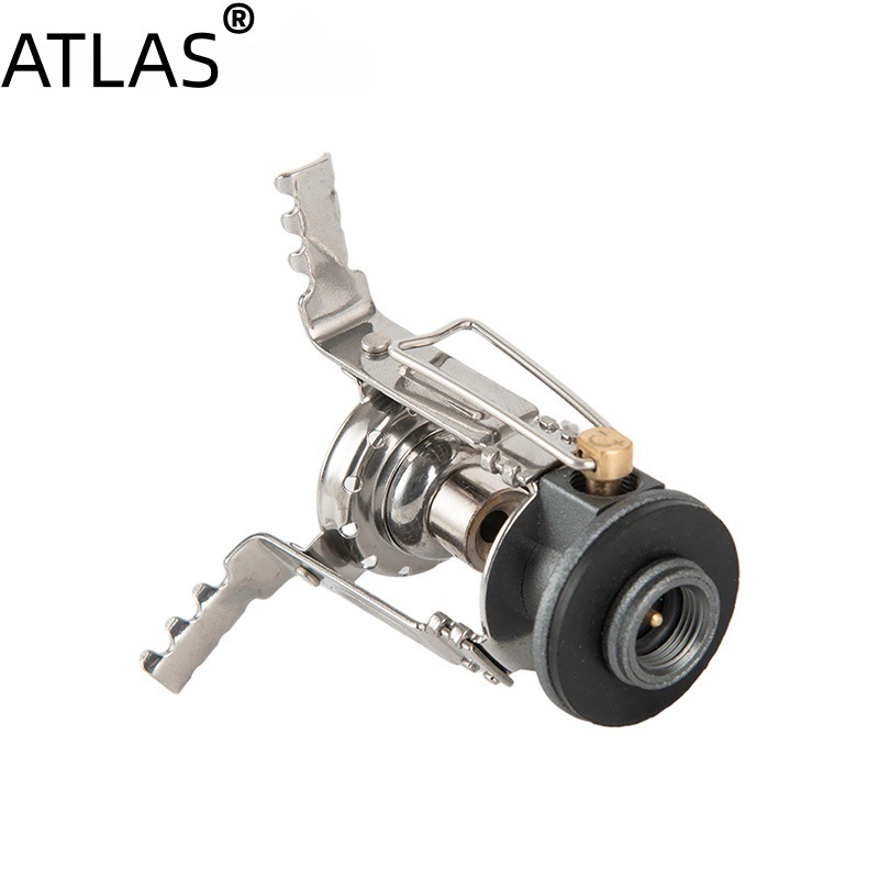 ATLAS portable mini gas stove, outdoor camping burner, windproof and high-flame stove, stainless steel one-piece camping details Picture