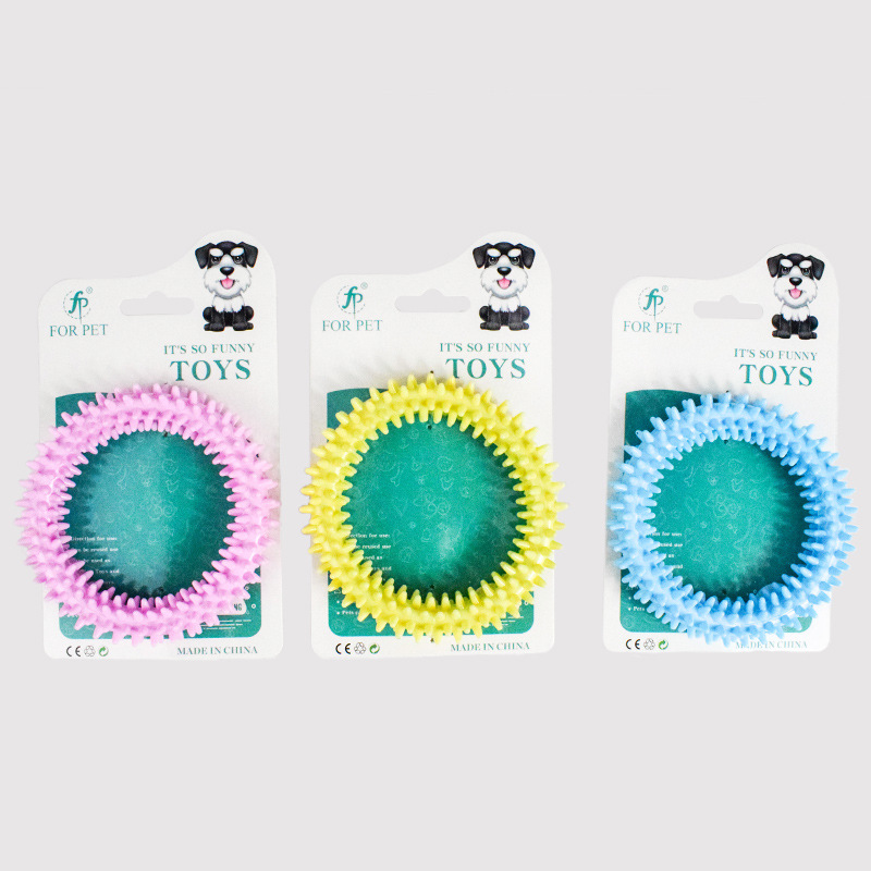 Pet toy manufacturer wholesale TPR teething ring toys, macarons, TPR ring dog toys, one-piece consignment Specification image