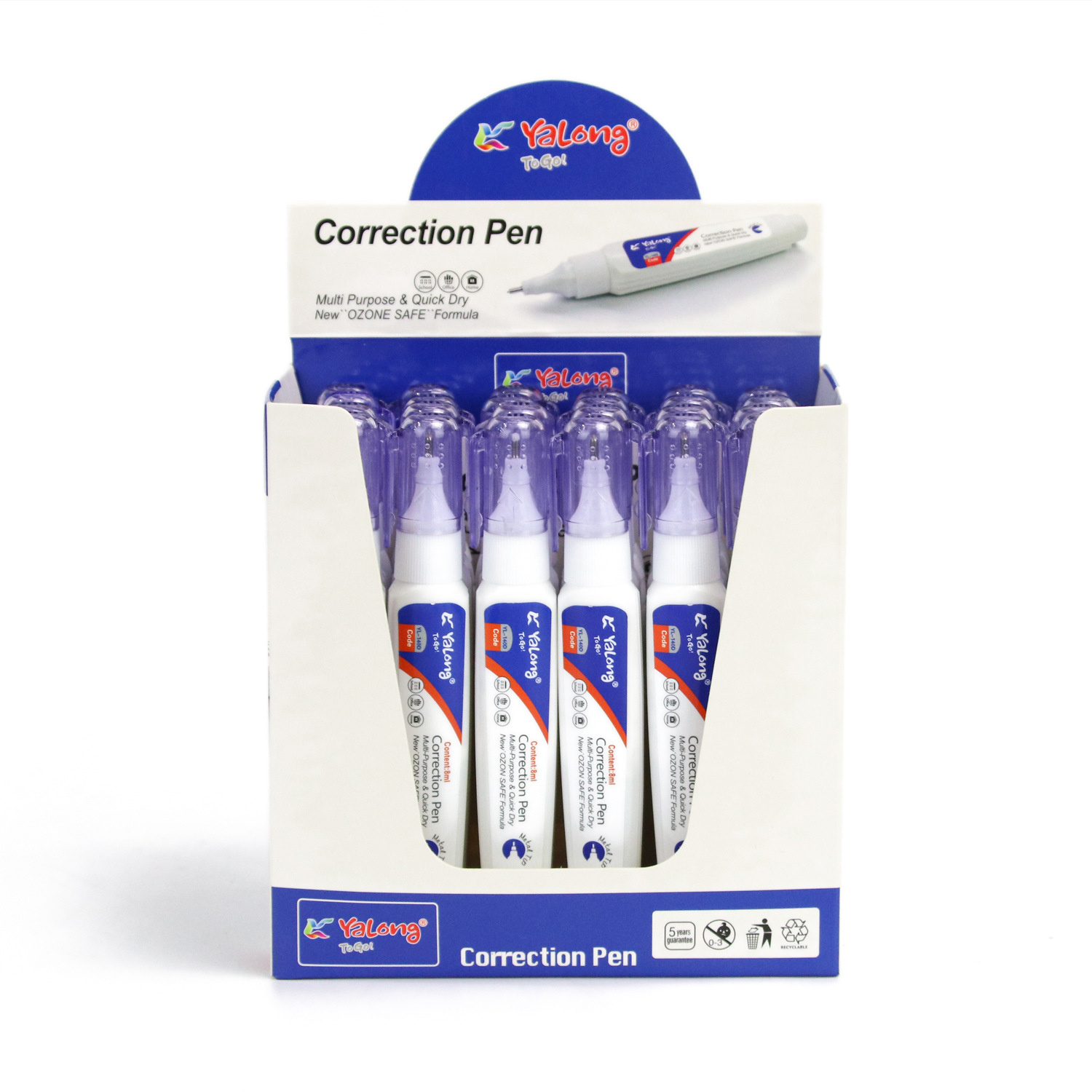 Yalong Cross-border Student wholesale Quick-drying smooth metal pen tip Correction pen High coverage white correction fluid Yalong Cross-border Student wholesale Quick-drying smooth metal pen tip Correction pen High coverage white correction fluid