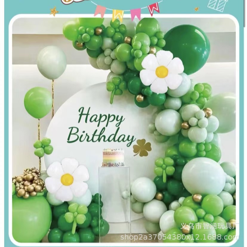 Creative design of green theme balloon set scene arrangement for birthday party balloon chain set scene arrangement Item Picture