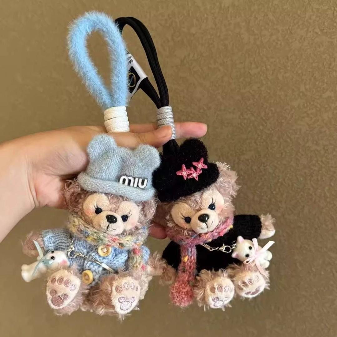 Autumn and winter retro Shirley Medley bear bag pendant, car keychain, plush doll, plush toy gift