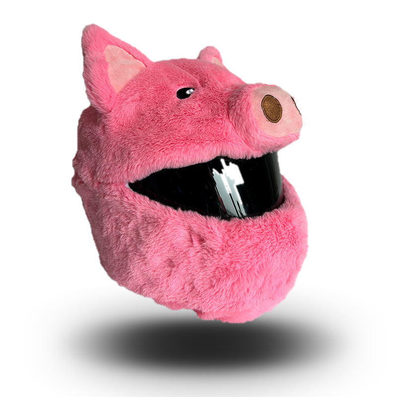 Amazon's best-selling helmet cover for motorcycles, plush and personalized, street-popping pig head helmet decoration, cycling full helmet cover Item Picture