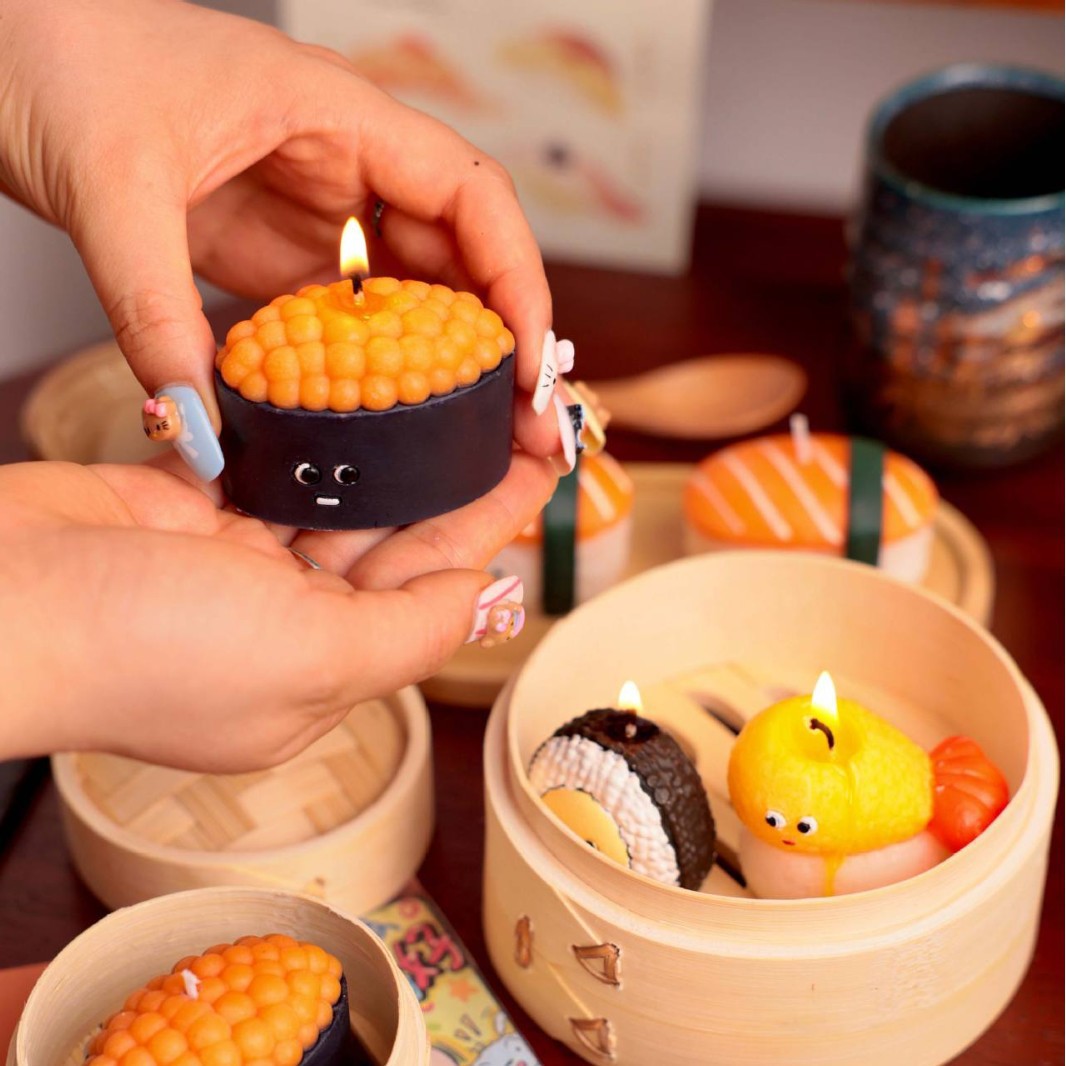 Cross-border original Japanese sushi scented candle gift box, birthday present, niche atmosphere home decoration wholesale Application Scenario