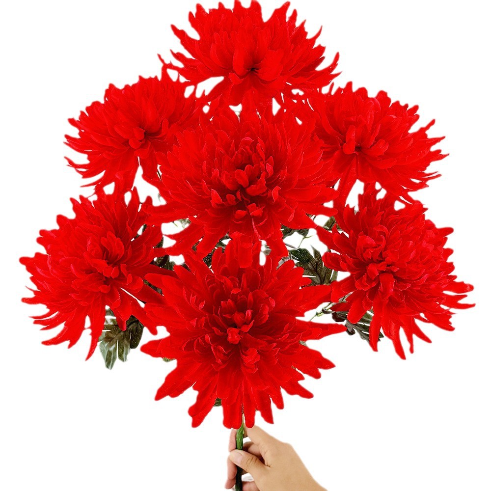 假花/仿真花DIY发饰配件/5朵塑膠花/仿真花/塑膠花白底实物图