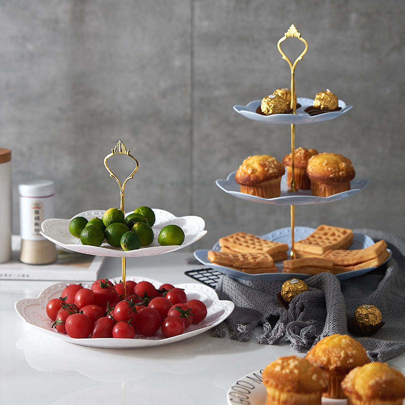 Three-layer birthday party, party dessert tray, dessert stand, multi-layer cake rack, dessert plate, fruit plate and fruit box Specification image