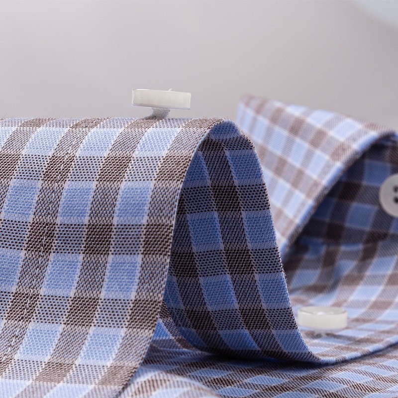 Men's checkered casual Business DP Season 5 All-cotton high-end no-iron group anti-wrinkle pure cotton commuting simple business wear Application Scenario