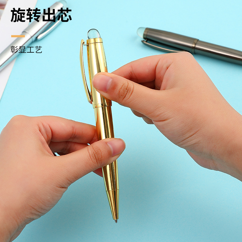 Metal pen, crystal tip ballpoint pen, electroplated colored metal ballpoint pen, office pen Specification drawing
