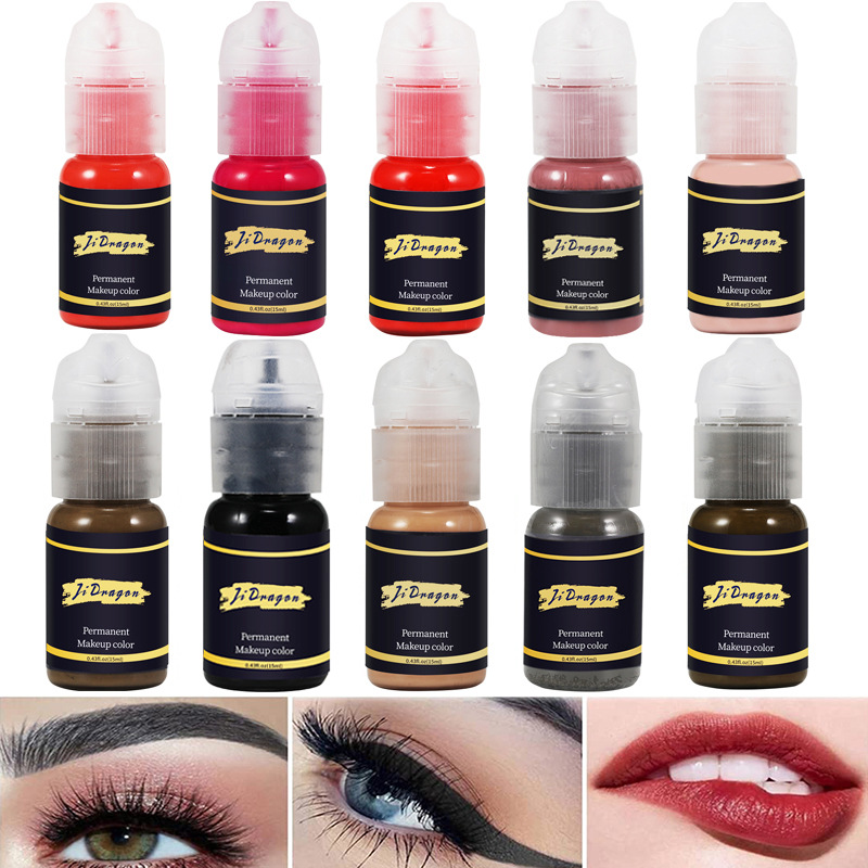 shanilak export tattoo color lotion, Jilong 6th generation plant extract color liquid machine, line eyebrow contour hair color material factory, logo post details Picture