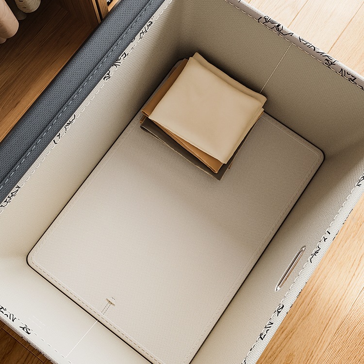 Clothing storage box, household seasonal clothing layered foldable organization box, dormitory wardrobe, quilt, covered storage basket details Picture