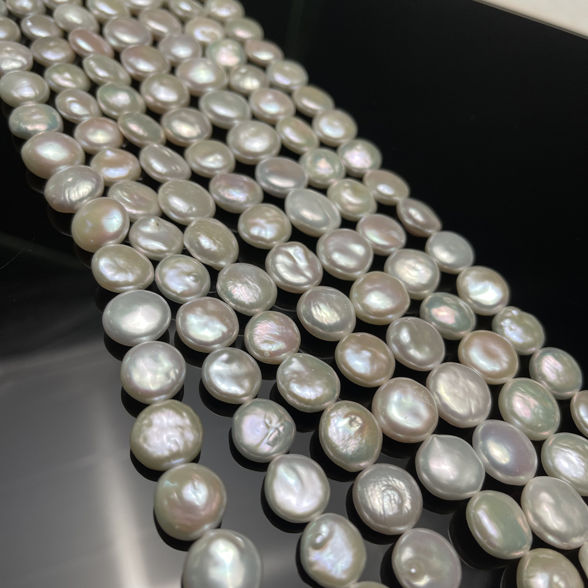 Low-price promotion: 13-14mm natural freshwater pearl button pearl, Baroque DIY necklace and bracelet, pearl matching Specification image