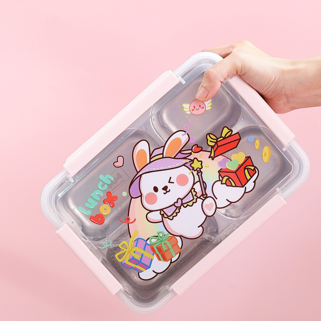 饭盒304不锈钢食品级便当盒上班族学生党便携密封保温分格午餐盒细节图
