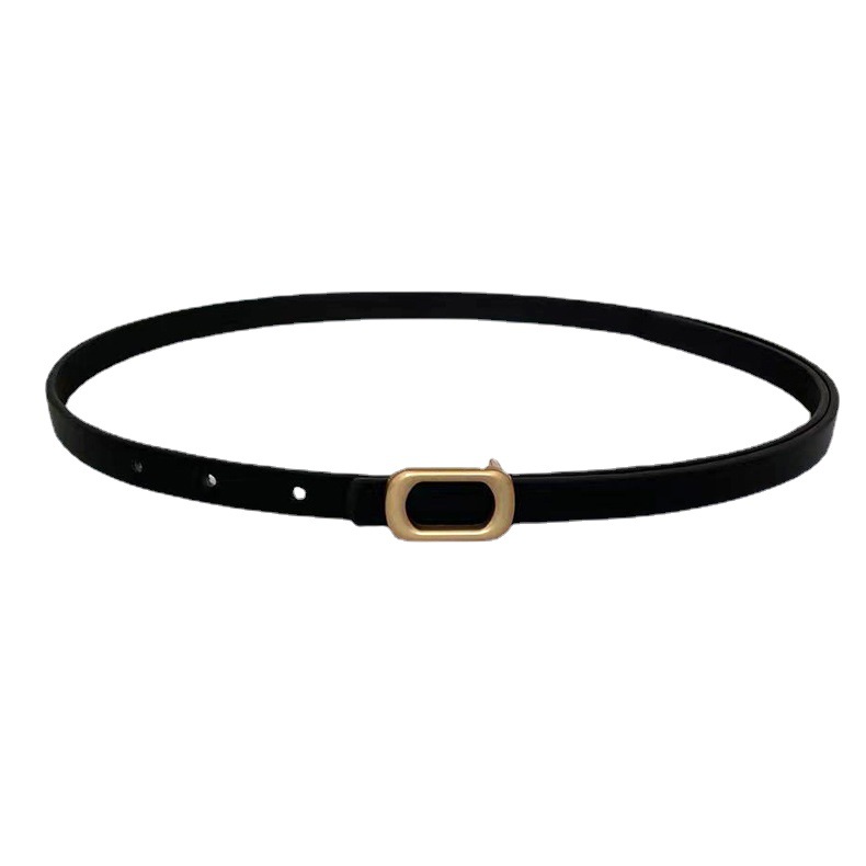 Retro thin belt ladies' narrow-fitting jeans, versatile small belt decoration, simple summer brown belt in stock Item Picture