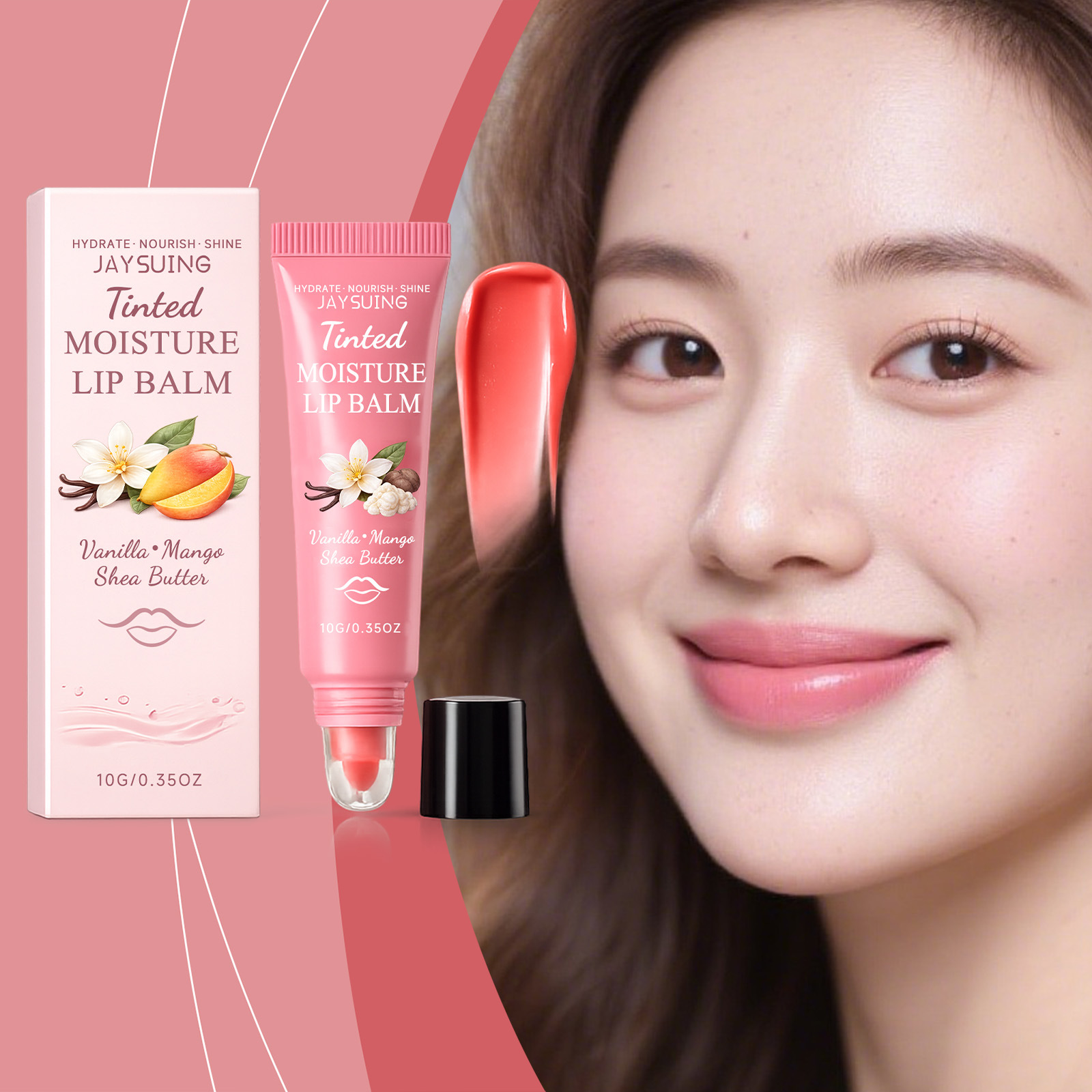 Jaysuing 润色保湿润唇膏 柔滑质地温和滋润唇部肌肤保湿护唇膏