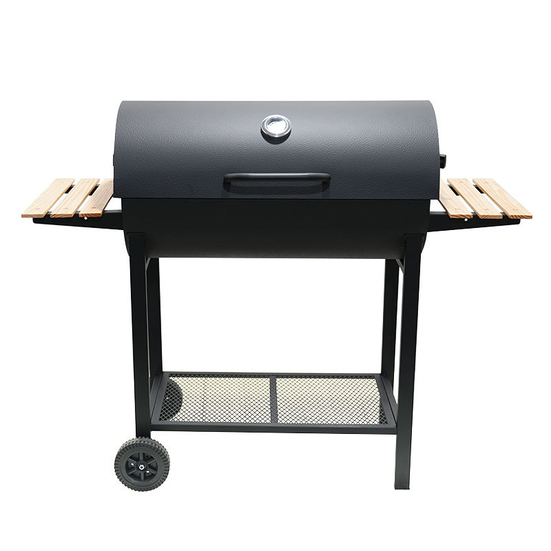 Double-sided wooden board large charcoal smoke grill, household barbecue grill, outdoor thickened American camping charcoal grill Item Picture